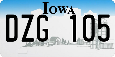 IA license plate DZG105