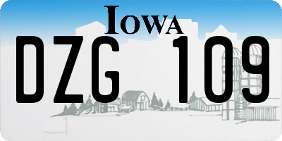 IA license plate DZG109