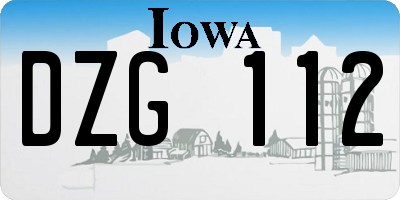IA license plate DZG112
