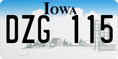 IA license plate DZG115