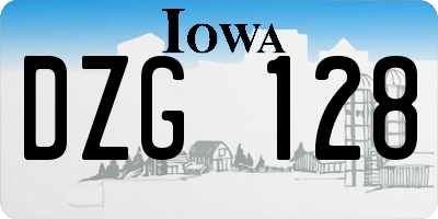 IA license plate DZG128