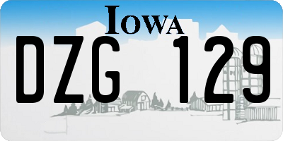 IA license plate DZG129