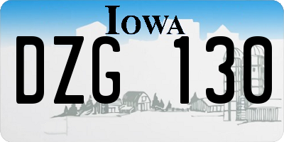 IA license plate DZG130