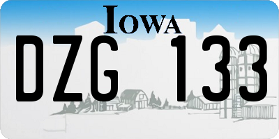 IA license plate DZG133