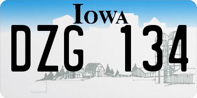 IA license plate DZG134