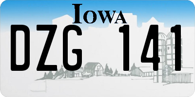IA license plate DZG141
