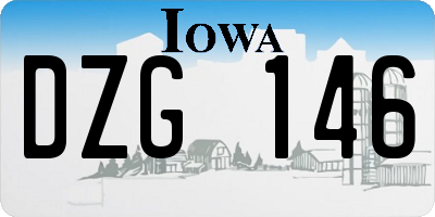 IA license plate DZG146