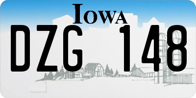 IA license plate DZG148