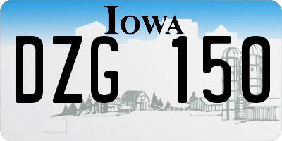IA license plate DZG150
