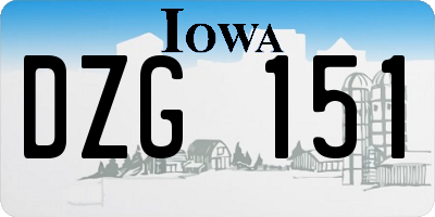 IA license plate DZG151