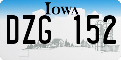 IA license plate DZG152
