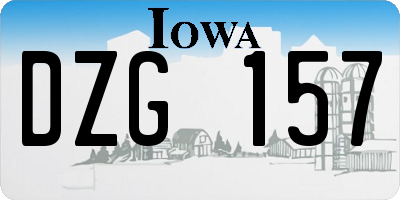 IA license plate DZG157