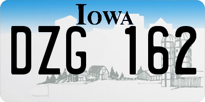 IA license plate DZG162