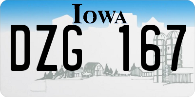 IA license plate DZG167