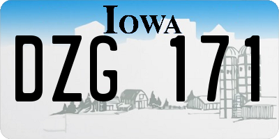 IA license plate DZG171