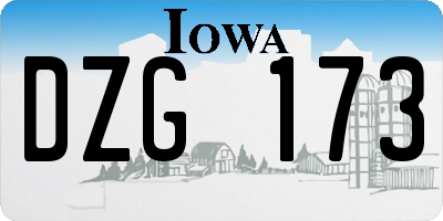 IA license plate DZG173