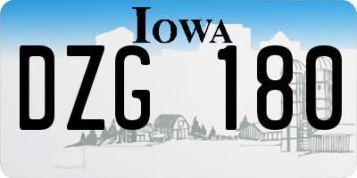 IA license plate DZG180