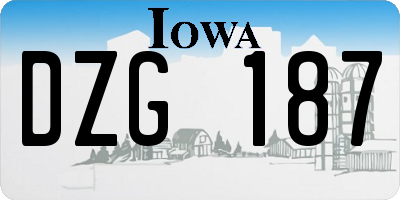 IA license plate DZG187