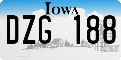 IA license plate DZG188