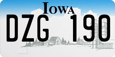 IA license plate DZG190