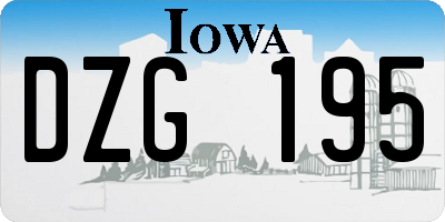 IA license plate DZG195