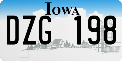IA license plate DZG198
