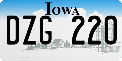 IA license plate DZG220