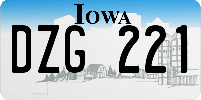 IA license plate DZG221