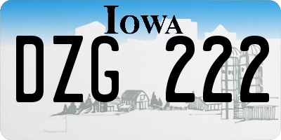 IA license plate DZG222