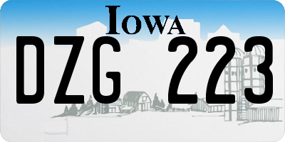 IA license plate DZG223