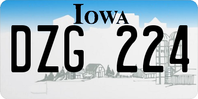 IA license plate DZG224