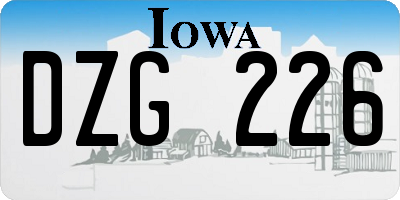 IA license plate DZG226