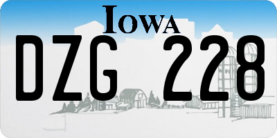 IA license plate DZG228
