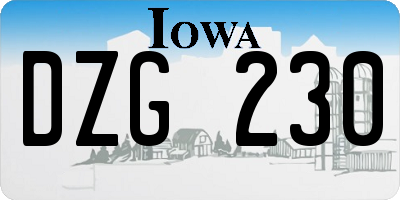 IA license plate DZG230