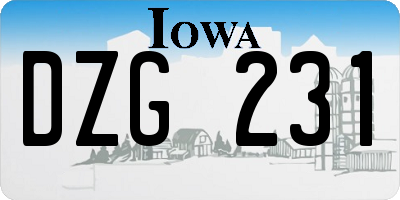 IA license plate DZG231