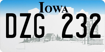 IA license plate DZG232