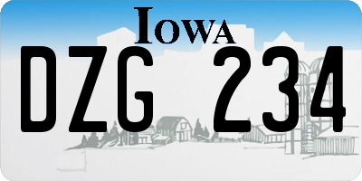 IA license plate DZG234