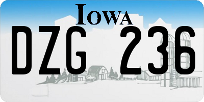 IA license plate DZG236