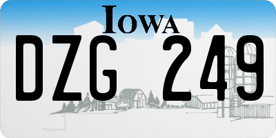 IA license plate DZG249