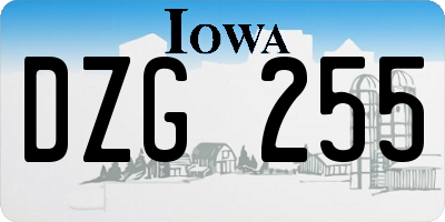 IA license plate DZG255