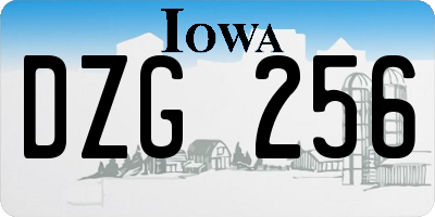 IA license plate DZG256
