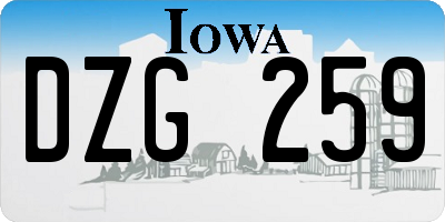 IA license plate DZG259