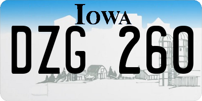 IA license plate DZG260