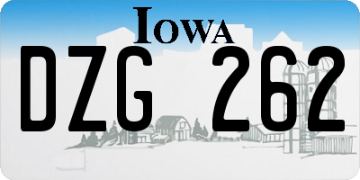 IA license plate DZG262