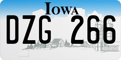 IA license plate DZG266