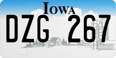 IA license plate DZG267