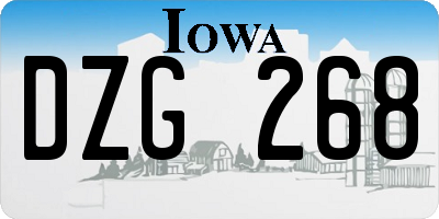 IA license plate DZG268