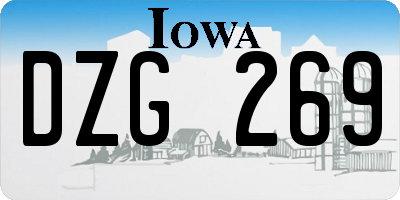IA license plate DZG269