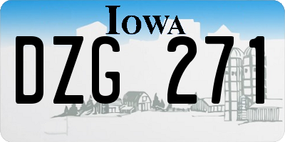 IA license plate DZG271