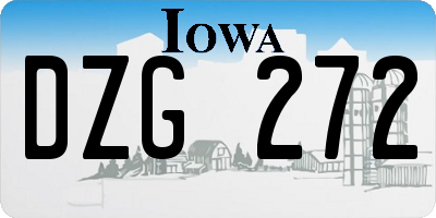 IA license plate DZG272